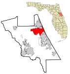 Volusia County Florida Incorporated and Unincorporated areas Daytona Beach Highlighted